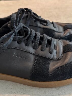 KHAITE Black Leather & Suede Low-Top Sneakers